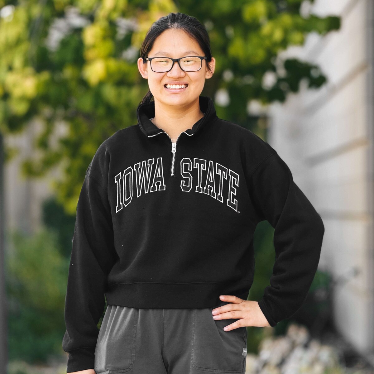 Zoozatz Women's Iowa State Black Quarter Zip